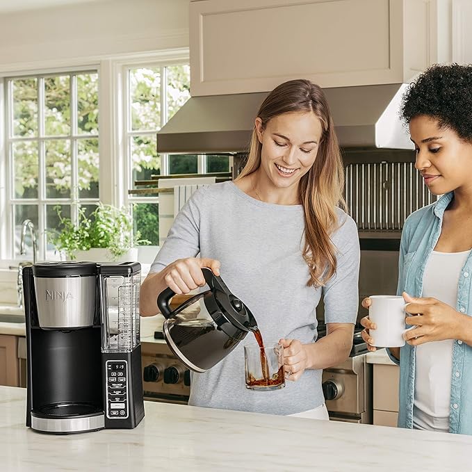 Ninja 12-Cup Programmable Coffee Maker with Classic and Rich Brews 60 oz. Water Reservoir and Thermal Flavor Extraction (CE201) Black/Stainless Steel