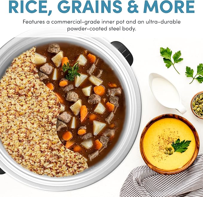Aroma Housewares Commercial 60-Cup (Cooked) / 14Qt. Rice &amp Grain Cooker (ARC-1430E) White