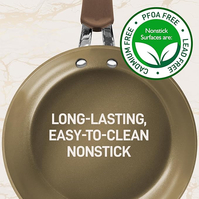 NutriChef 11-Piece Nonstick Kitchen Cookware Set - PTFE/PFOA/PFOS-Free Heat Resistant Kitchen Ware Pots Pan Set Coffee Ceramic Coating - Saucepot Pans Cooking Pot Oven Pot Lid Utensil NCCW11COF