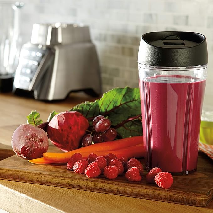 Oster Pro 1200 Smoothie Blender with Glass Jar &amp 24oz To-Go Cup Countertop Kitchen Blender with 7 Speeds 1200W Power Brushed Nickel