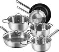 Karcher Jovita Stainless Steel Cookware Induction Saucepan Set Pots with Glass Lids/Pan/Saucepan 10 Piece