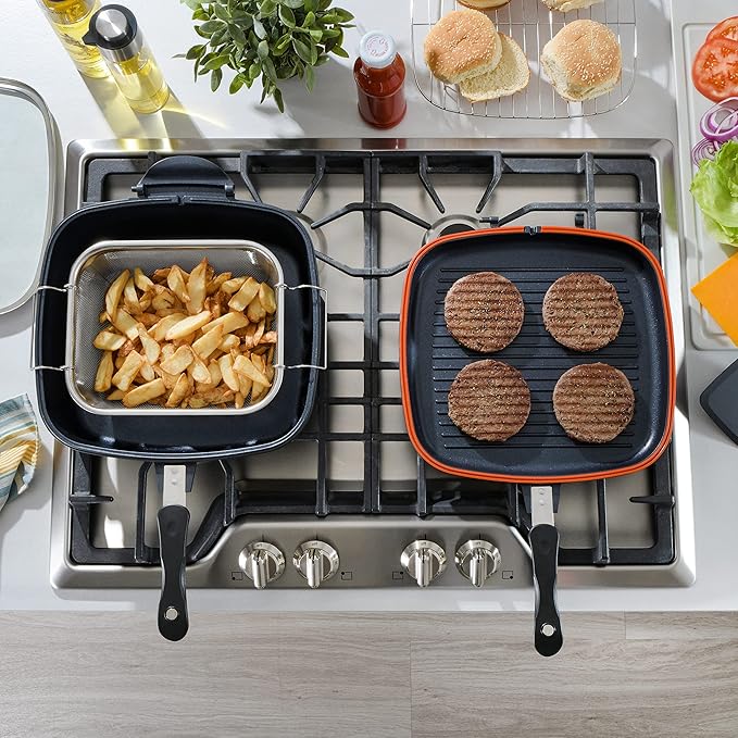 Kenmore Wyatt Aluminum Stackable All in One Multi-Function Cookware Set (Grill Fry Steam Saute)
