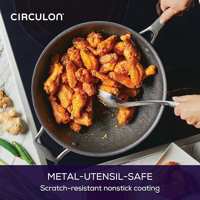 Circulon A1 Series with ScratchDefense Technology Nonstick Induction Stir Fry Pan 13.25 Inch Graphite