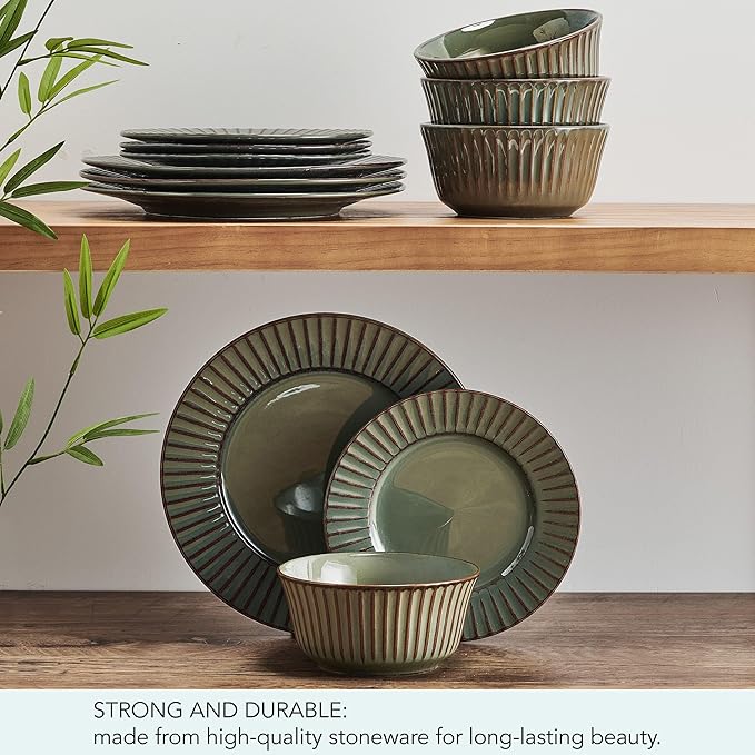 Pfaltzgraff Dannie 12 Piece Dinnerware Set Service for 4 Gray