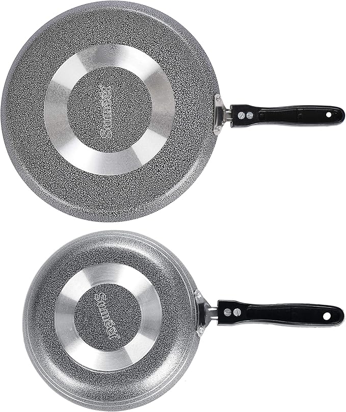 SUMEET Aluminium Non Stick Plata Cookware Set (Silver Dosa Tawa - 26.5Cm Dia Tapper pan - 0.6Ltr - 20Cm Dia)