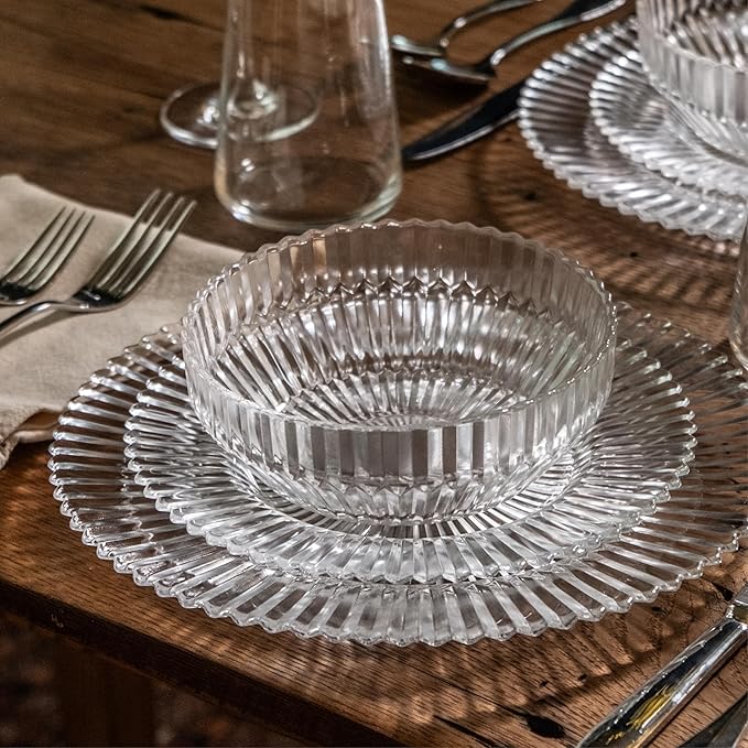Eater x Zwiesel Fortessa Seraphina Glass 12 Piece Dinnerware Set (Service for 4) Clear