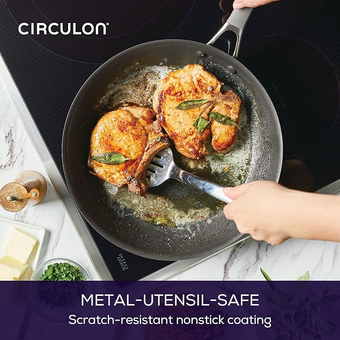 Circulon A1 Series with ScratchDefense Technology Nonstick Induction Frying Pan/Skillet 12 Inch Graphite