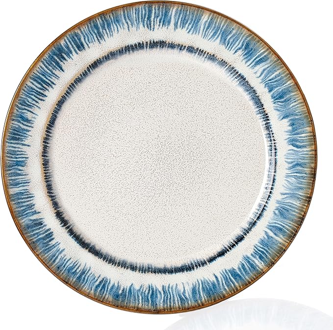 Lorren Home Trends 16 Piece Stoneware Set-Blue Swirl