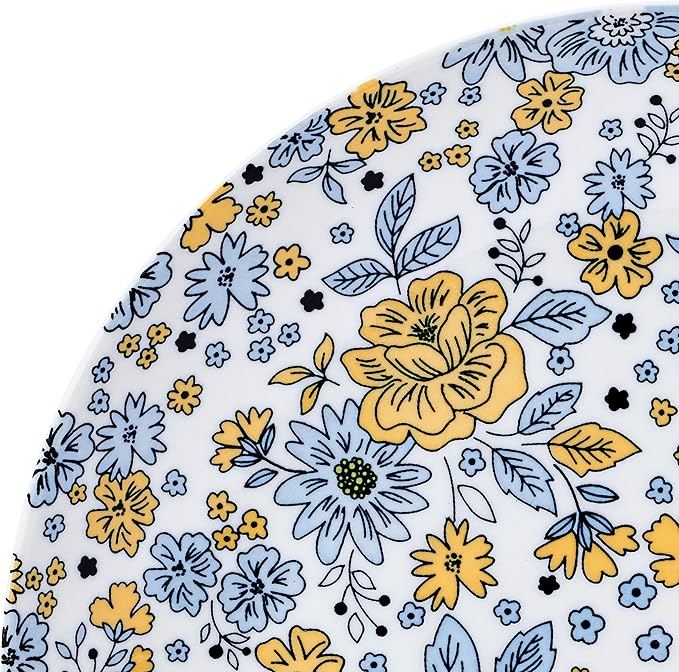 Pfaltzgtraff Vibrant Garden 12 Piece Floral Stoneware Dinnerware Plate Bowl Dish Set Service for 4