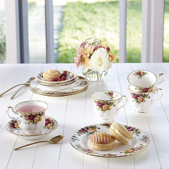 Old Country Roses 3 Piece Set (Teacup Saucer &amp Plate) by Royal Albert