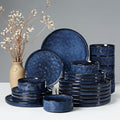 HaWare Dinnerware Sets 24-Piece Plates and Bowls Set Stoneware Dish Set for 8 Ceramic Dinnerware for Home Restaurant Chip and Scratch Resistant Microwave and Dishwasher Safe Reactive Starry Blue