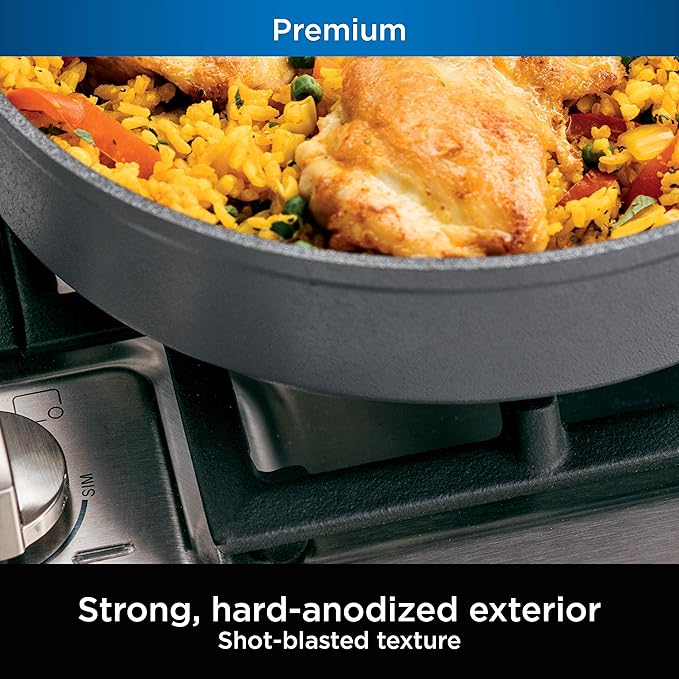 Ninja C39600 Foodi NeverStick Premium Hard-Anodized 13-Piece Cookware Set Guaranteed to Never Stick Nonstick Durable Oven Safe to 500°F Grey