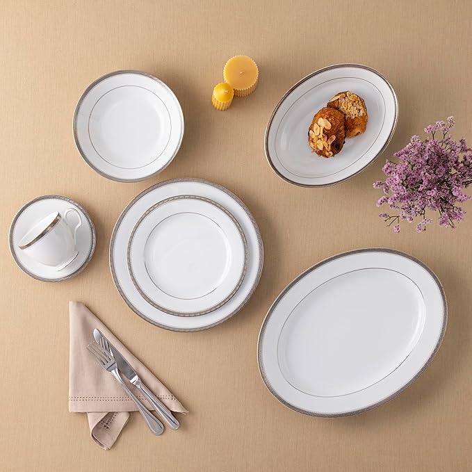 Noritake Charlotta Platinum 30-Piece Dinnerware Set Service for 6