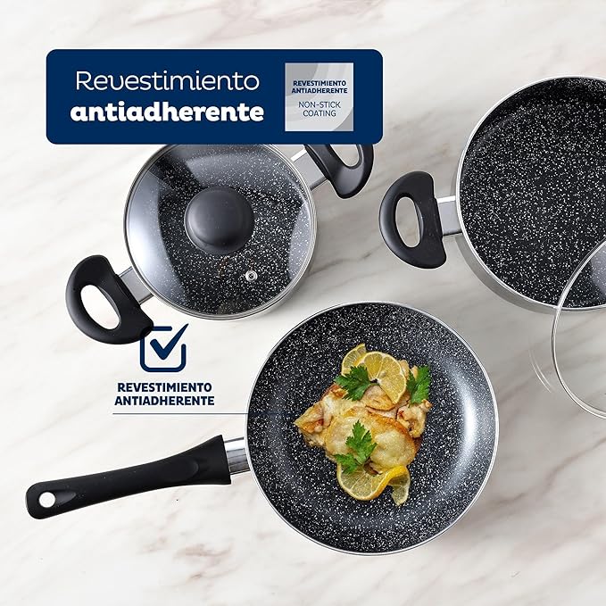 5pc Pressed Aluminium Cookware Set + Set of Pans Ø16Ø20Ø24 Pressed Aluminium San Ignacio