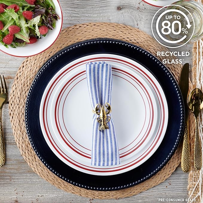Corelle Logan 12 Piece Dinnerware Set Service for 4 Triple Layer Chip &amp Crack Resistant Glass Plate and Bowl Sets