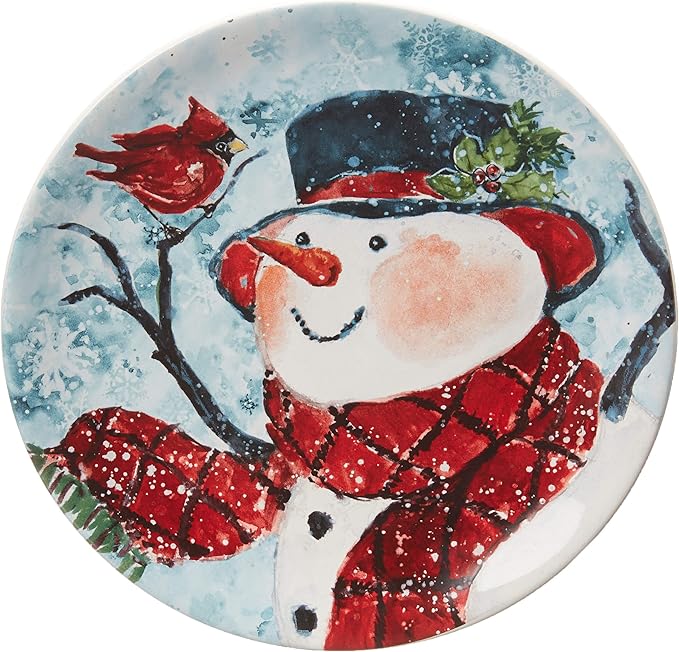 Watercolor Snowman 16pc Dinnerware Set Service for 4