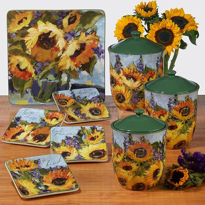 Certified International Sunflower Bouquet 16 Piece Dinnerware Set Service For 4