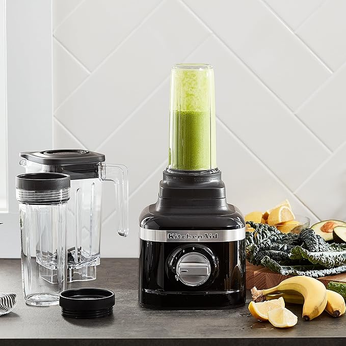 KitchenAid K150 3 Speed Ice Crushing Blender with 2 Personal Blender Jars - KSB1332Y - Onyx Black