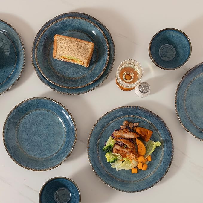 Dinnerware sets plates and bowls sets modern platesCeramic Dinnerware Sets12 Pieces Porcelain Lightweight PlatesScratch Resistant Dish Set (style - 2 4 - Set (12pcs))