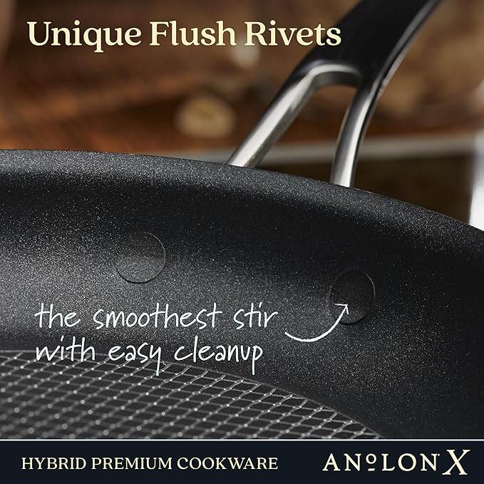 Anolon X Hybrid Nonstick Nonstick Cookware Induction Pots and Pans Set 12 Piece - Charcoal Gray