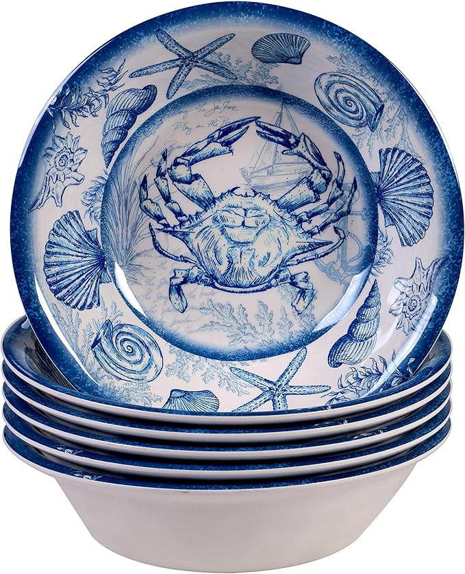 Certified International Oceanic 12 piece Melamine Dinnerware Set Service for 4 Multi Colored