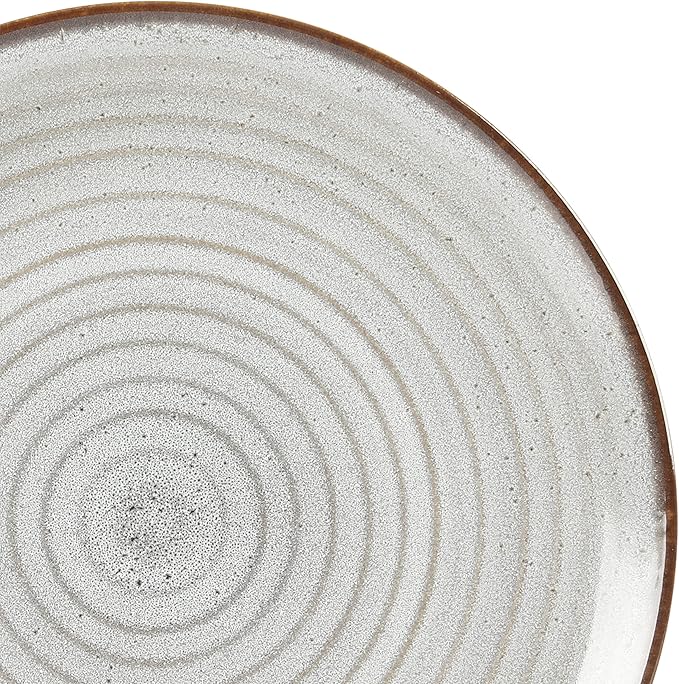 Gibson Elite Dreamweaver Double Bowl Terracotta Reactive Dinnerware Set - Grey Service for 4 (16pcs)