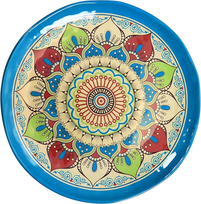 Elama Camilla 12 Piece Melamine Dinnerware Set Multi Colored