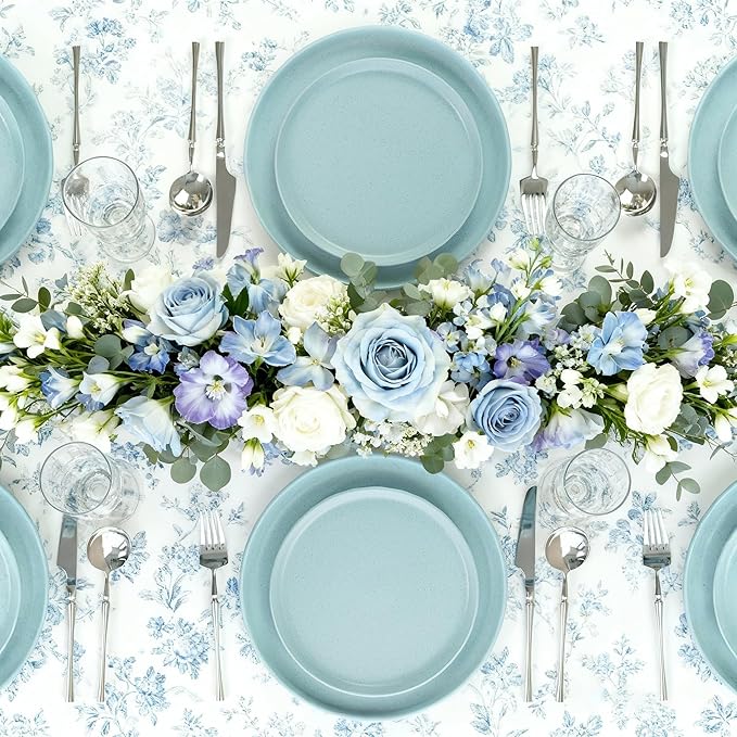 Reactive Glaze Stoneware Dinnerware Set Service for 2 8 Piece Ceramic Plates and Bowls with Deep Pasta Bowls Chip Resistant Microwave &amp Dishwasher Safe