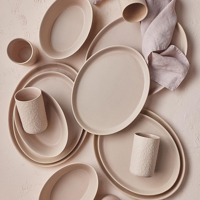 Stone by Mercer Project KATACHI Stoneware 16-Piece Dinnerware Set Nude