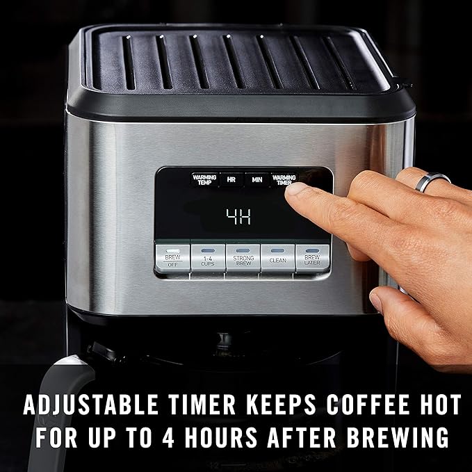 Calphalon Coffee Maker Programmable Coffee Machine with Glass Carafe 14 Cups Stainless Steel