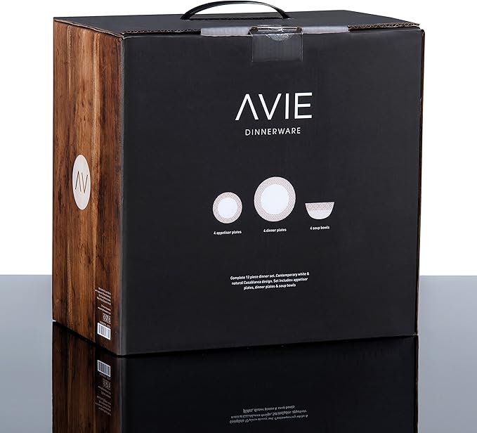 Avie Casablanca 12-Piece Dinner Set - Beige