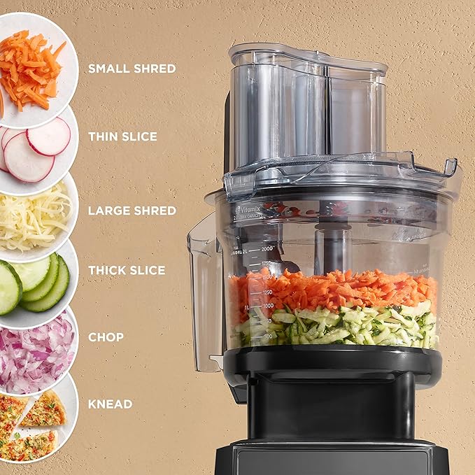 Vitamix Ascent X4 Gourmet SmartPrep Kitchen System Professional-Grade Blender Stainless-Steel Blades 12-Cup Food Processor Attachment with 4 Discs 48 Oz Blender Container White