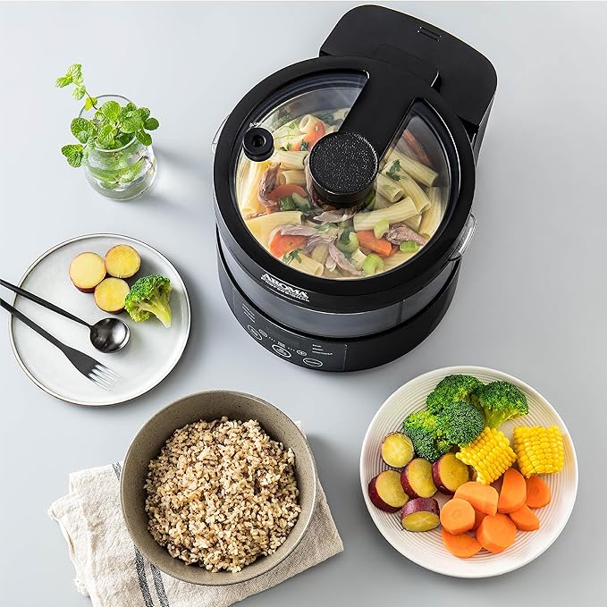 Aroma Housewares Professional 8-Cup (Cooked) SmartCarb Multicooker and Flavor-Lock Food Steamer for Low-Carb Rice and Grains Glass Inner Pot Black (AMC-800) Transparent Glass 4 Cup Uncooked Rice