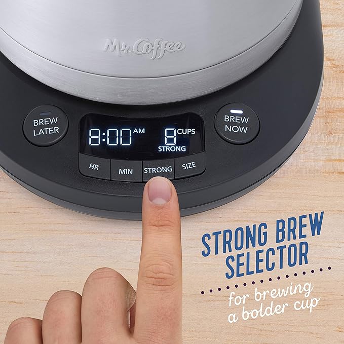 Mr. Coffee Coffee Maker Programmable Coffee Machine for Single Serve or Carafe Coffee 10 Cups Black