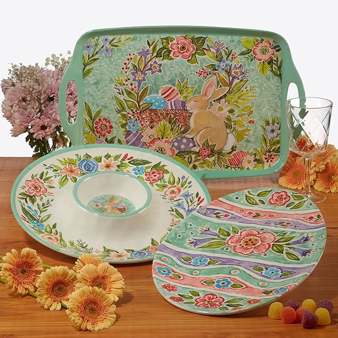 Certified International Joy Of Easter 12 Piece Melamine Dinnerware Set Service For 4