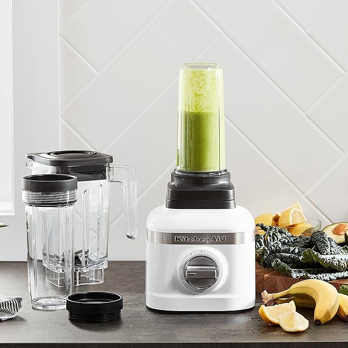 KitchenAid K150 48oz 3-Speed Ice Crushing Blender with Personal Jars &amp 9-Speed Digital Hand Mixer with Accessories - White