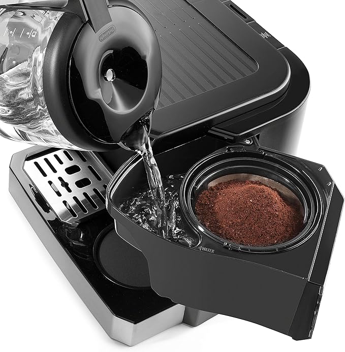 De'Longhi All-in-One Combination Coffee Maker &amp Espresso Machine + Advanced Adjustable Milk Frother for Cappuccino &amp Latte + Glass Coffee Pot 10-Cup COM532M &amp DLSC058 Coffee Tamper