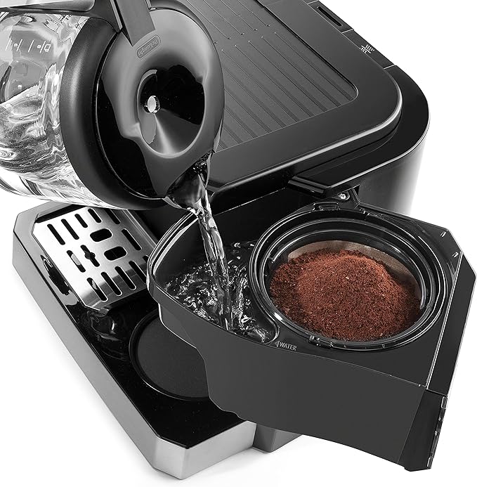 De'Longhi All-in-One Combination Coffee Maker &amp Espresso Machine + Advanced Adjustable Milk Frother &amp DeLonghi Double Walled Thermo Espresso Glasses Set of 2 Regular Clear