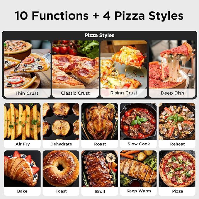 Midea Flexify Pro 10+4 Toaster Oven Air Fryer Combo Graphene Juicy-Lock Cooking French Door Countertop Oven 450°F Flash Air Fry 26.4 QT Stainless Steel