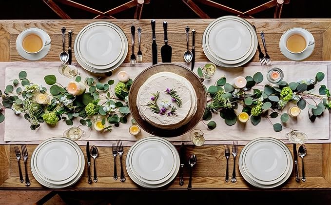 57Piece Dinnerware Set-Bone China Service For 8 People-Daisy