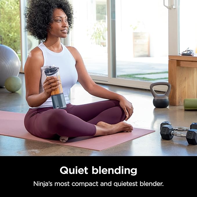 Ninja BC151NV Blast Portable Blender Cordless 18oz. Vessel Personal Blender-for Shakes &amp Smoothies BPA Free Leakproof-Lid &amp Sip Spout USB-C Rechargeable Dishwasher Safe Denim Blue (Ren