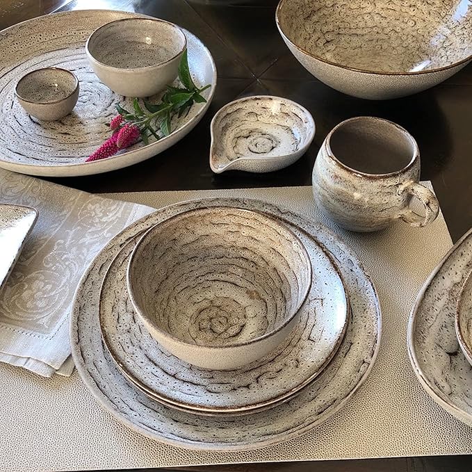 Carmel Ceramica Truffle Dinnerware 12 Piece Set