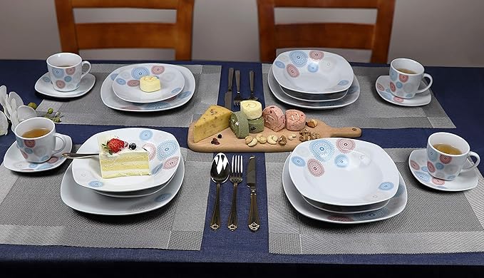Lorren Home Trends LH451 Dinner Sets for Gatherings One Size Blue
