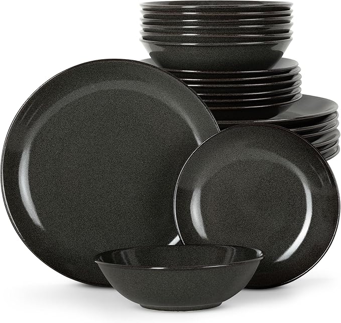 Mino Lightweight Dinner Set set of 12 onyx black