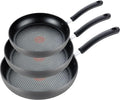 T-fal Ultimate Hard Anodized Nonstick Fry Pan Set 3 Piece: 8 10.25 &amp 12 Inch Oven Broiler Safe 400F Kitchen Cookware Set Pots and Pans Set Non Stick Frying Pans Skillets Dishwasher Safe B