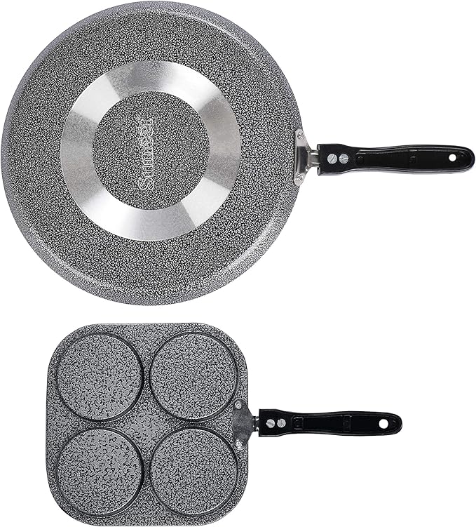 Sumeet NonStick Hopea Cookware Set (Dosa Tawa - 26.5Cm Dia + Mini Multi Snack Maker - 4 Cavity -19.5cm)