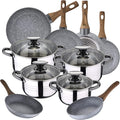 Kitchen Battery 8 Pieces SAN IGNACIO Dina Stainless Steel with pan Set (18/20/22/24/26/28 cm) SAN IGNACIO Daimiel in Forged Aluminum