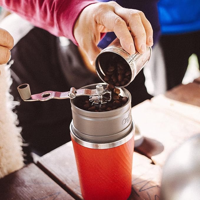 Cafflano Klassic : All-in-1 Drip Kettle+Grinder+Permanent Stainless Filter Dripper+Double-wall Tumbler Pourover Coffee Maker for Camping &amp Travel