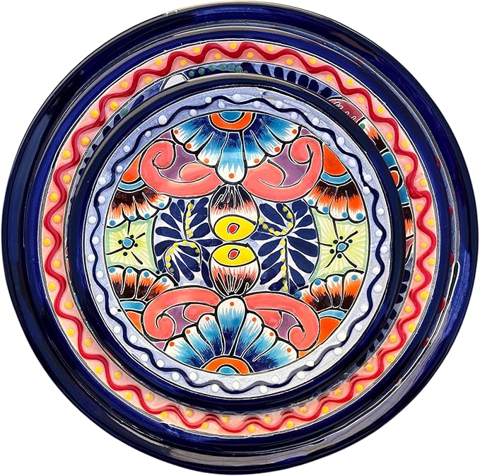 Colorful Talavera Dinnerware Set 12-Piece Plate (Seats 4)