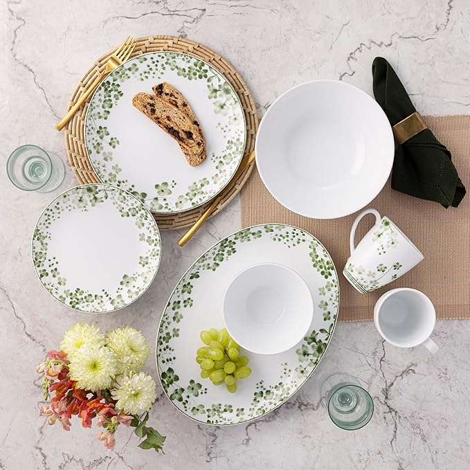 Noritake Bloomington Road Green 4-Piece Place Setting Serving for 1